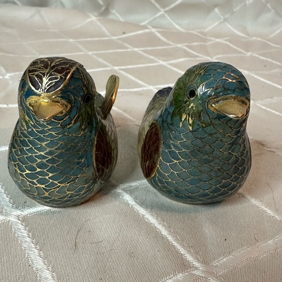 Vintage Chinese Plique A Jour Cloisonne Transparent Enamel Mandarin Ducks - Picture 6 of 16